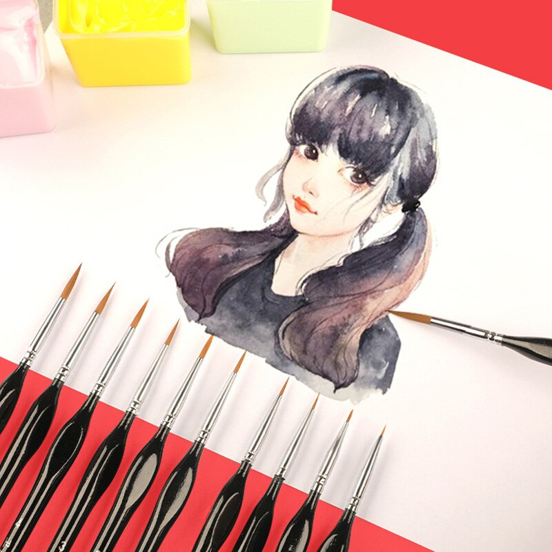 1 conjunto vermelho/preto multiuso de madeira pintura a óleo canetas números pincéis esboço caneta pintura suprimentos acessórios artísticos