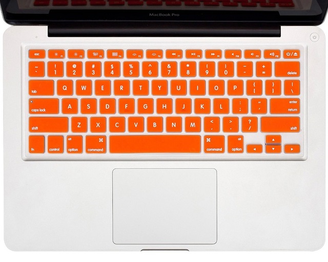 Englisch UNS Geben Silikon Tastatur Abdeckung Schutz Haut fallen Für Apfel Macbook Luft 13 Laptop a1466: Orange