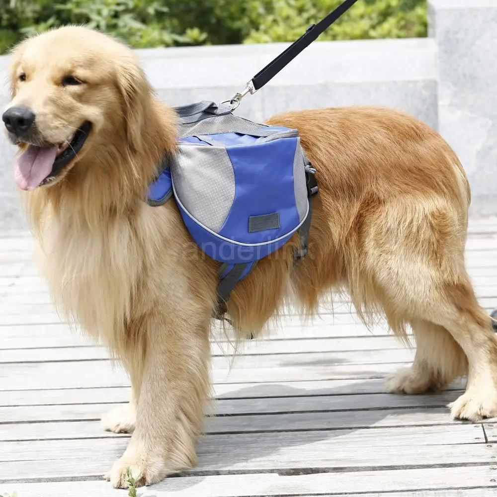 Hundebag til kjæledyr, ryggsekk, medium stor, stor hund, bæresele til utendørs fotturer, camping, trening, snacksbærer, halv hengekødu, hund