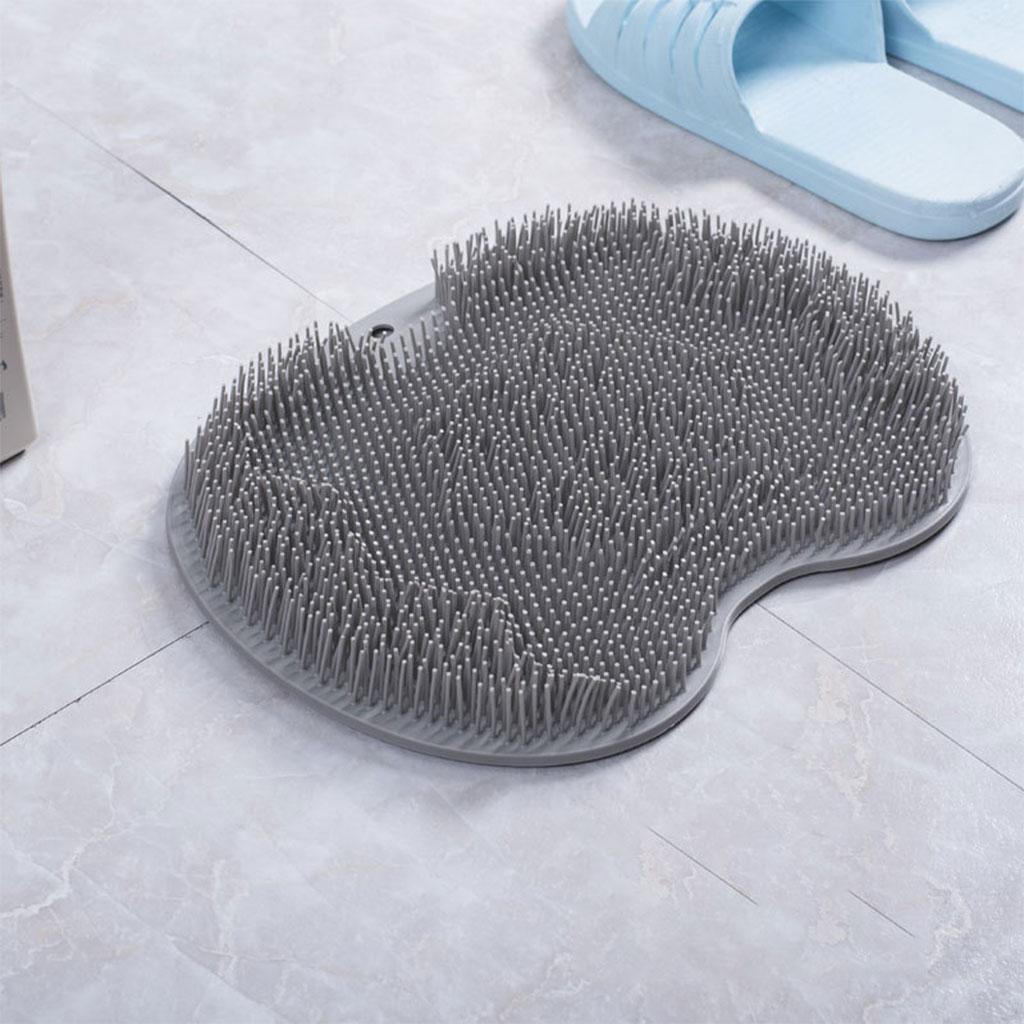 Multifunction Shower Foot Scrubber with Suction Cups Soothes Tired Achy Feet Bathroom Accessories Cleaner Bath Mat Foot Massager: Grey
