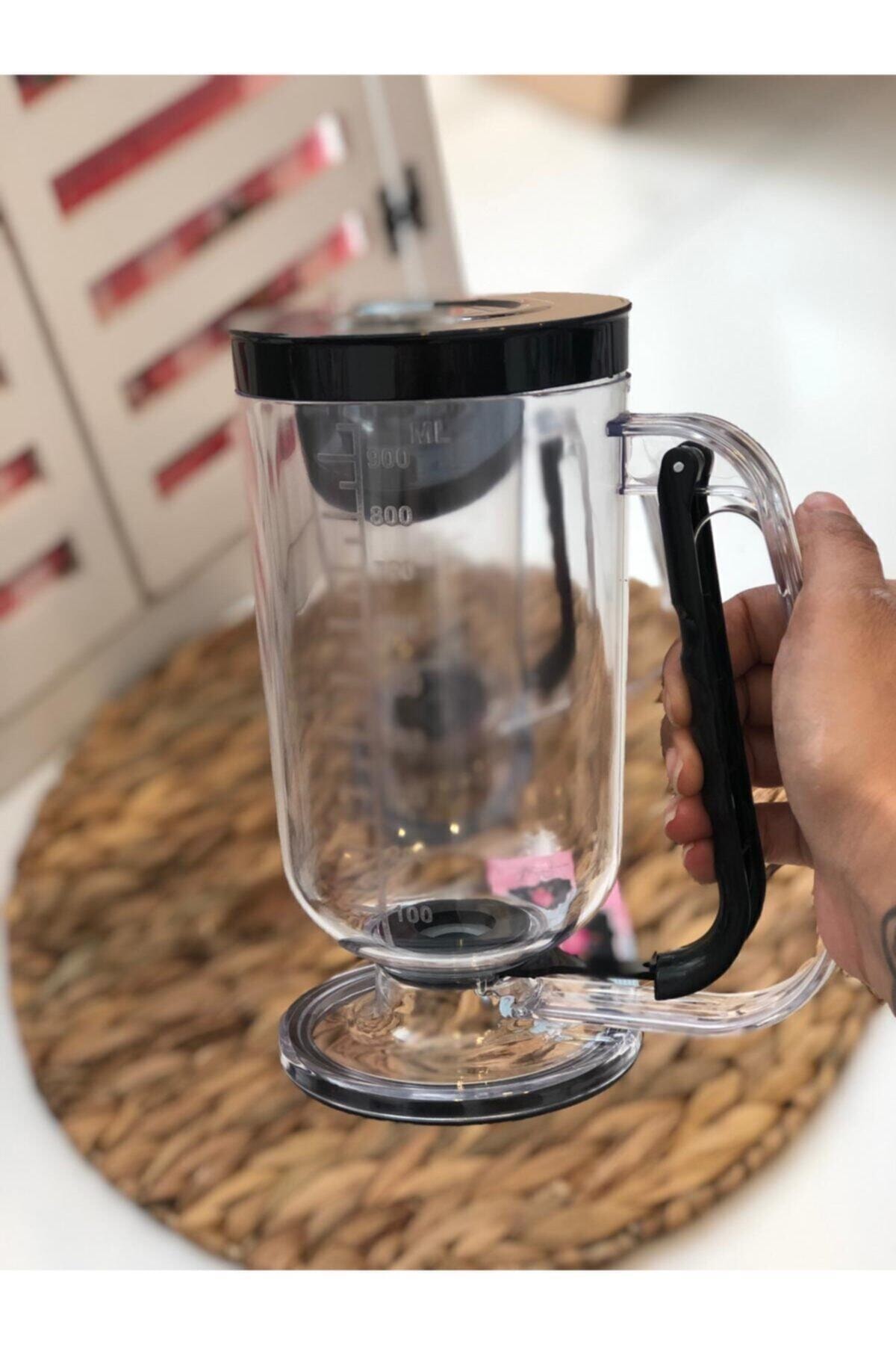 Batter Dispenser 900ml cake baking tools measuring cup Cupcake cookie pancake muffin batter waffle paste dispenser Vip jo: Black