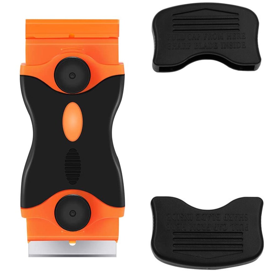 Razor Scraper Glue Removal Tool Car Window Glass Ceramic Paint Adhesive Decal Scraper Film Cleaner Phone Tablet Sreen Squeegee: green