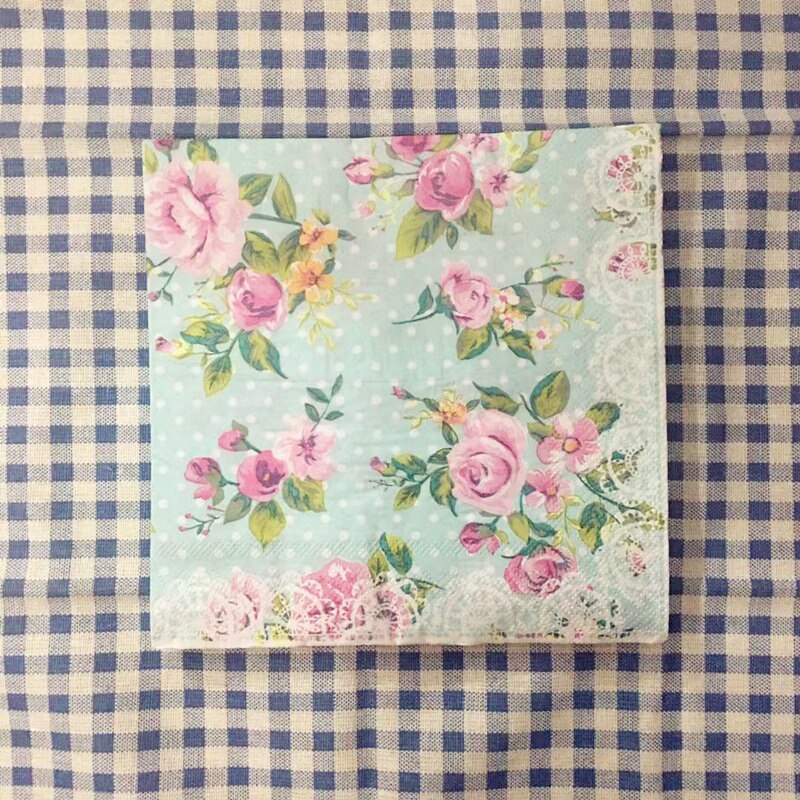 20 stks/partij 33cm * 33cm Rose Bloem Papier Servetten Voor Event & Party Decoratie 100% Virgin Wood Tissue decoupage Servilleta: Default Title