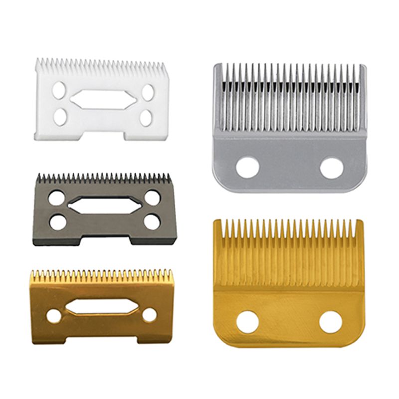 1 sæt stagger-tooth 2 hullers hårklipper trimmer keramisk metalblad til wahl 8504- serien hårklippere kit