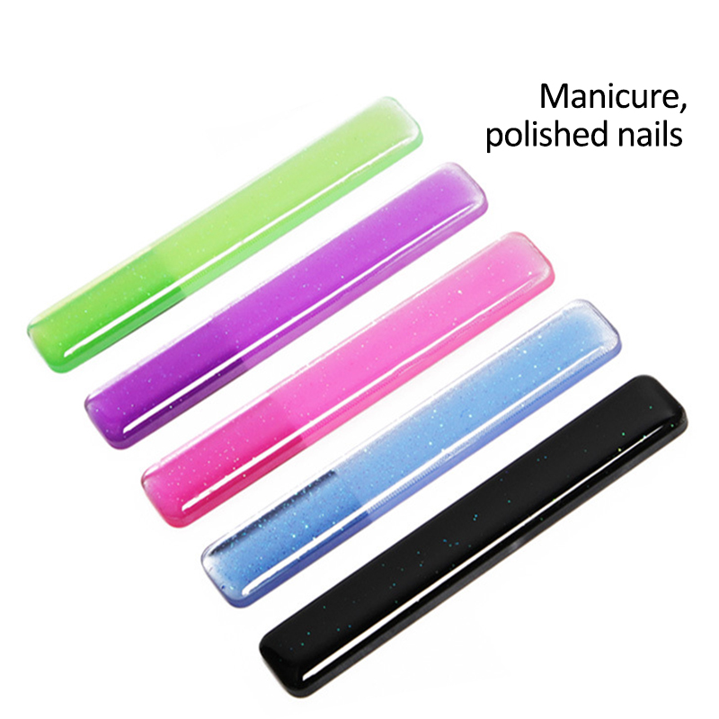 Limes à ongles en verre Nano, ponçage Transparent, polissage, meulage, tampon à ongles, lime Durable, outil de manucure, 1/5 pièces