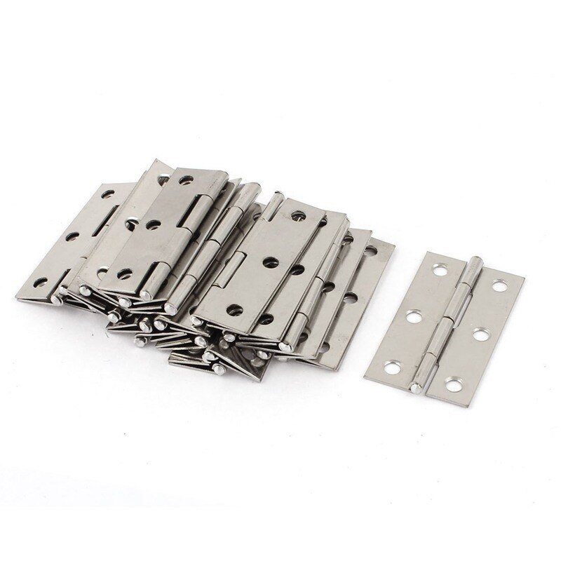 2.5 inches Long 6 Mounting Holes Stainless Steel Butt Hinges 20 Pcs (Pack of 20): Default Title