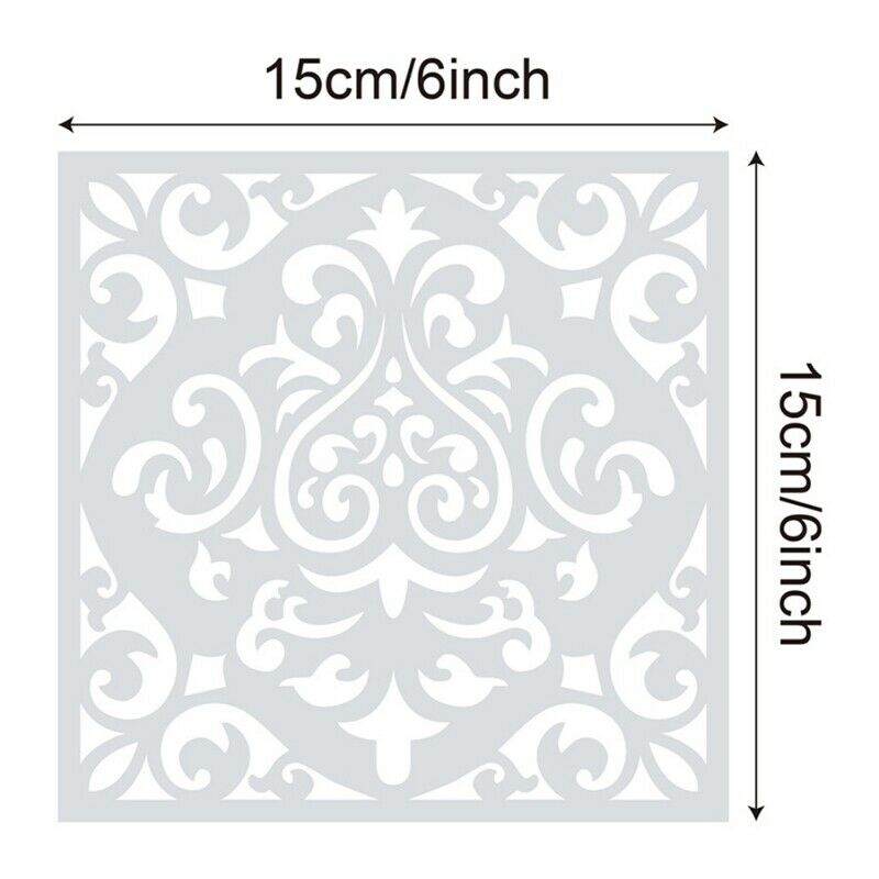 16 stk. gør-det-selv dekorativ mandala stencil skabelon til maling på vægge møbelkunst,  (15 x 15cm/6 x 6 tommer)