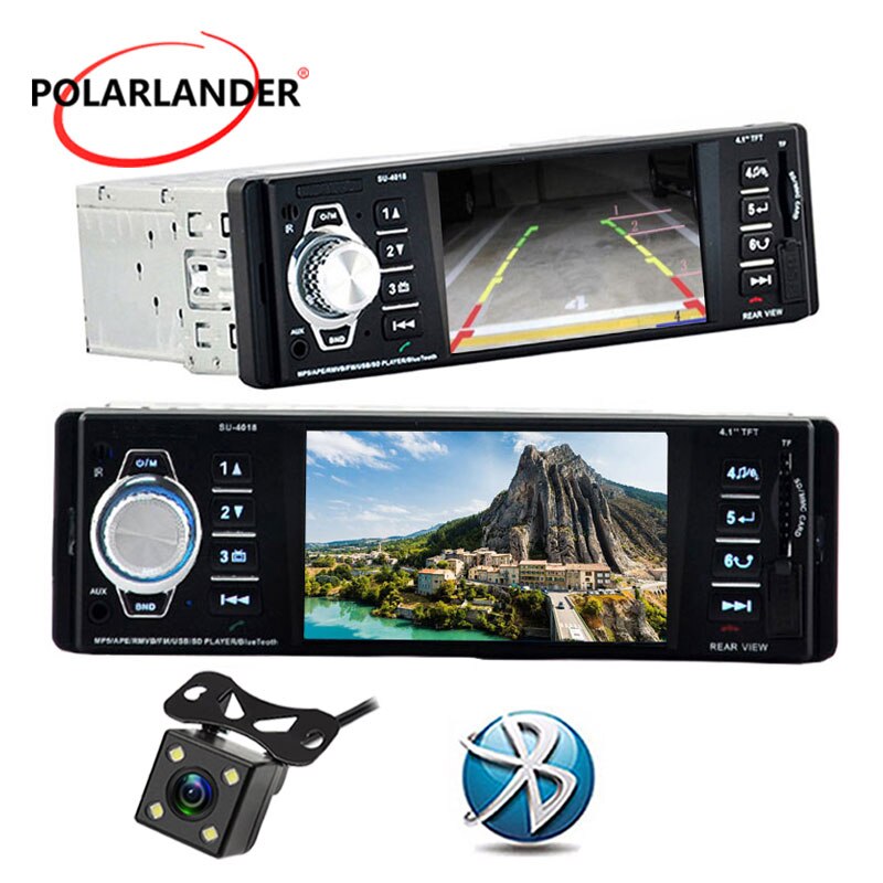 4.1 inch HD tft-scherm auto radio 12V mp5 radio cassette speler audio MP4 MP5 speler SD/USB /AUX IN een DIN Autoradio bluetooth