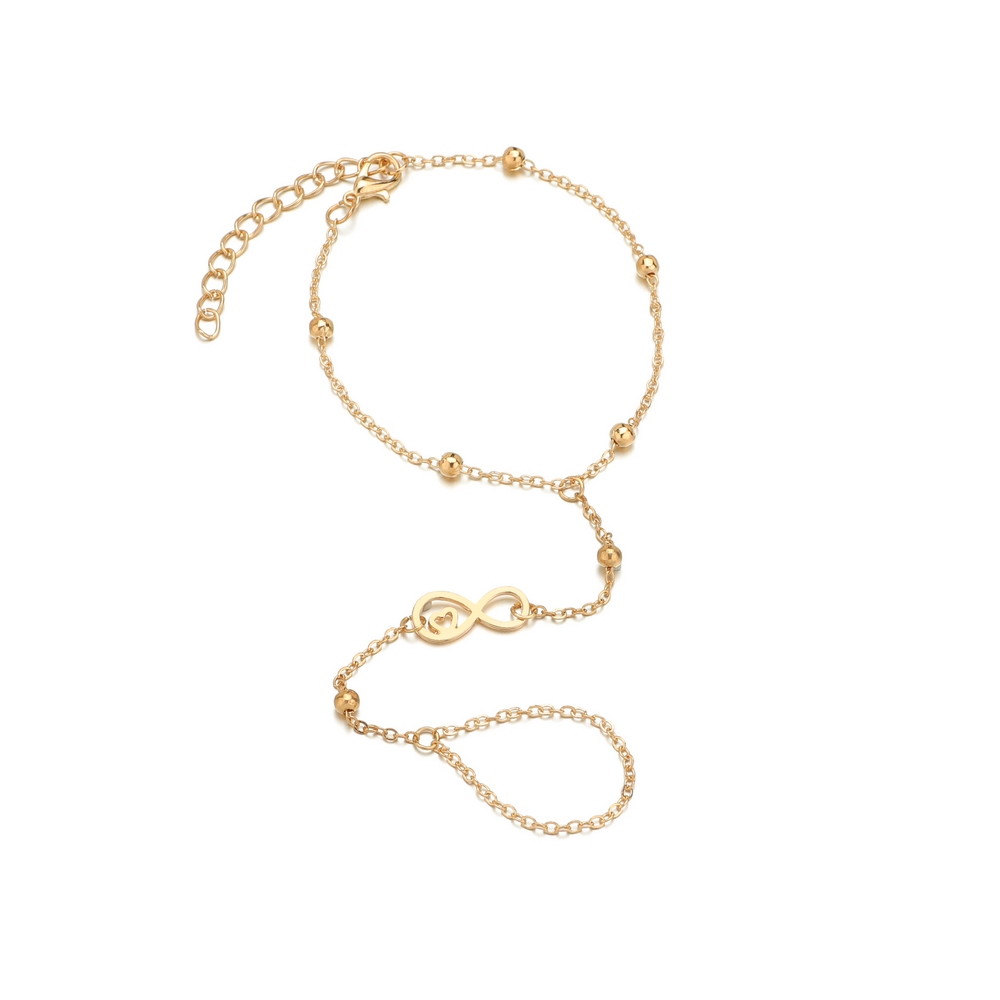 Pulsera con símbolo infinito de creatividad minimalista para mujer, cadena de dedo, de joyería, accesorios de ropa, número 8