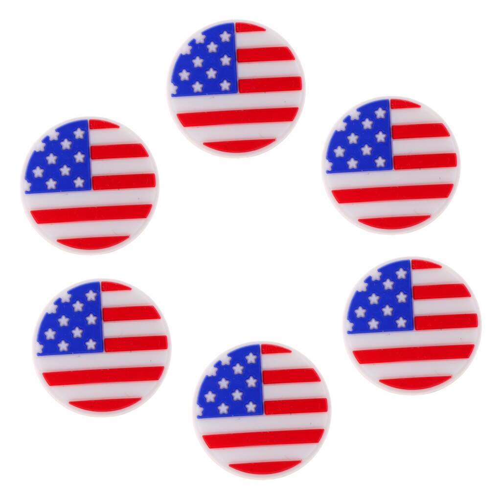 Silicone Tennis Racquet Vibration Dampener Shock Absorber Damper National Flag Tennis Dampener Accessories: 6 USA Flag