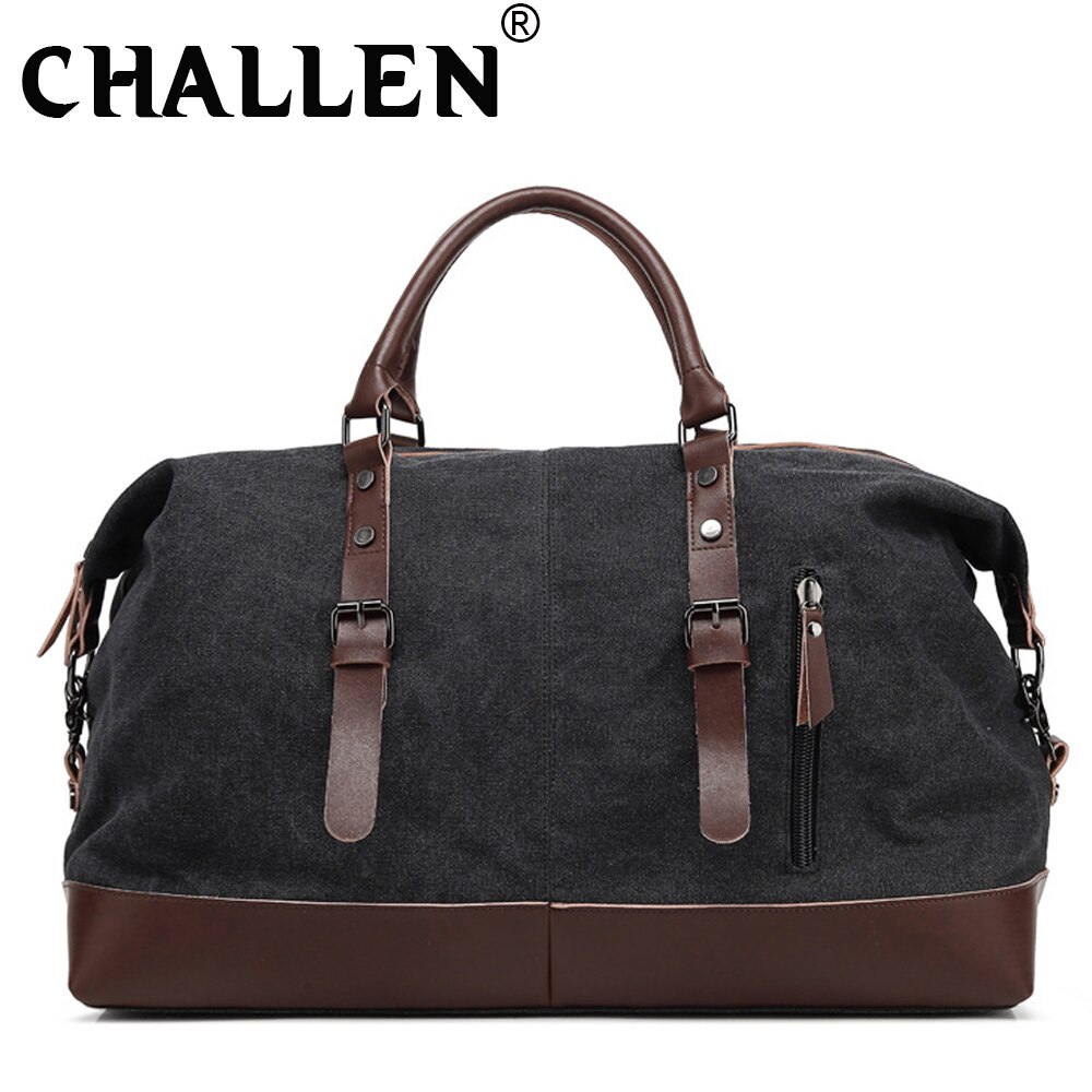 Mannen Mode Crossbody Tas Jongen Casual Canvas Multifunctionele Messenger Bag Reizen Schoudertas Voor Mannen Reistas B44-80: Black