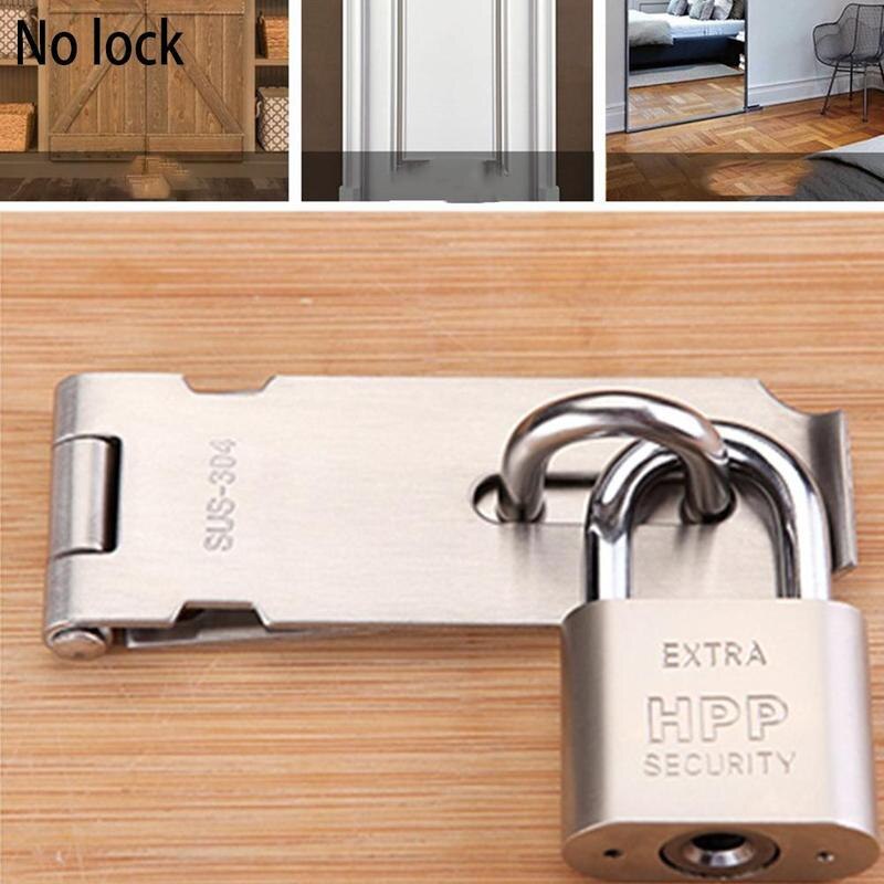 1pc Stainless Steel Door Buckle Hand Polished Chrome Safety Buckles Finish Bolts Fittings Thickened Door Door Anti-theft Lo R4L8