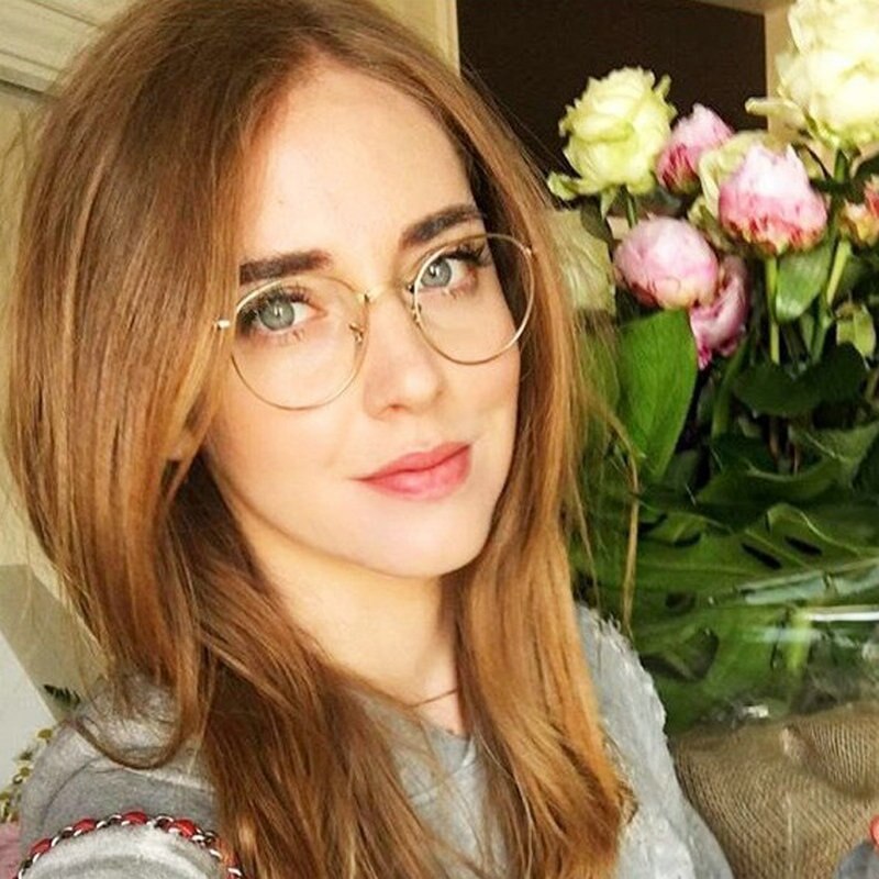 MINCL/Korean Tide Retro Glasses Frame Metal Round Box Golden Plain Retro Myopia Female Literary Tide eye Glasses LXL