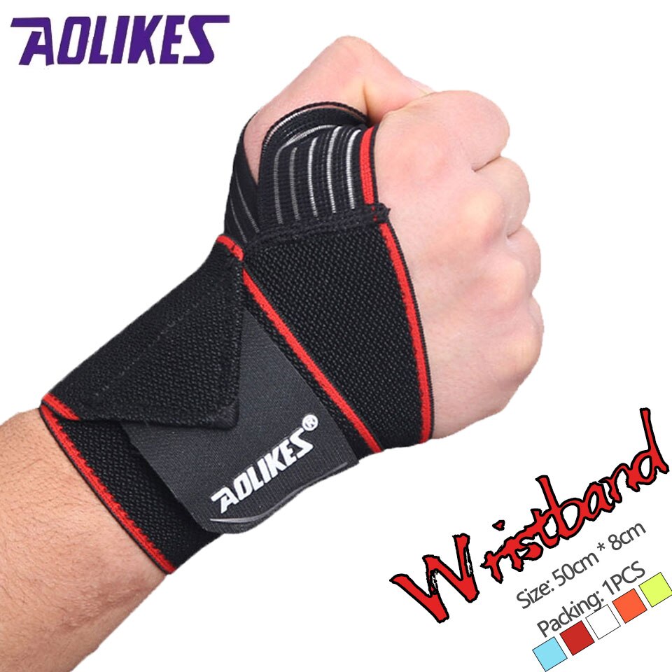 AOLIKES 1PCS Fitness Elastic Wristband Adjustable Sports Wrist Support Weight Lifting Support Band Open Wrist Rest