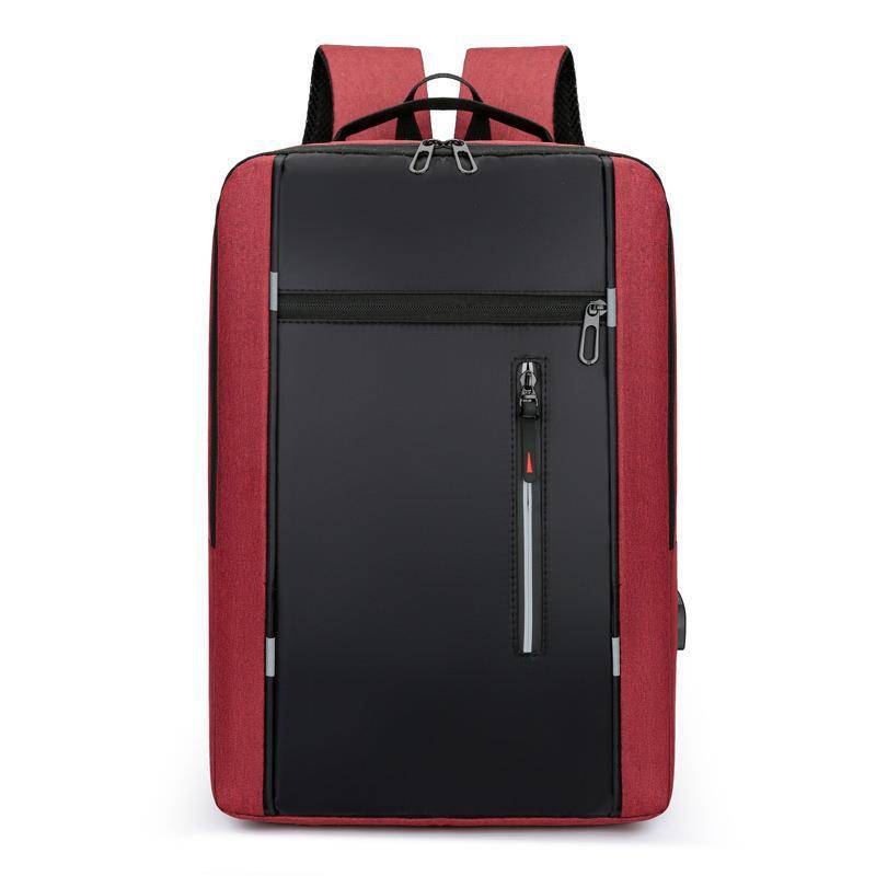 Waterproof Business Backpack Men USB School Backpacks 15.6 Inch Laptop Backpack Large Capacity Bagpacks for Men Back Pack Bags: Red