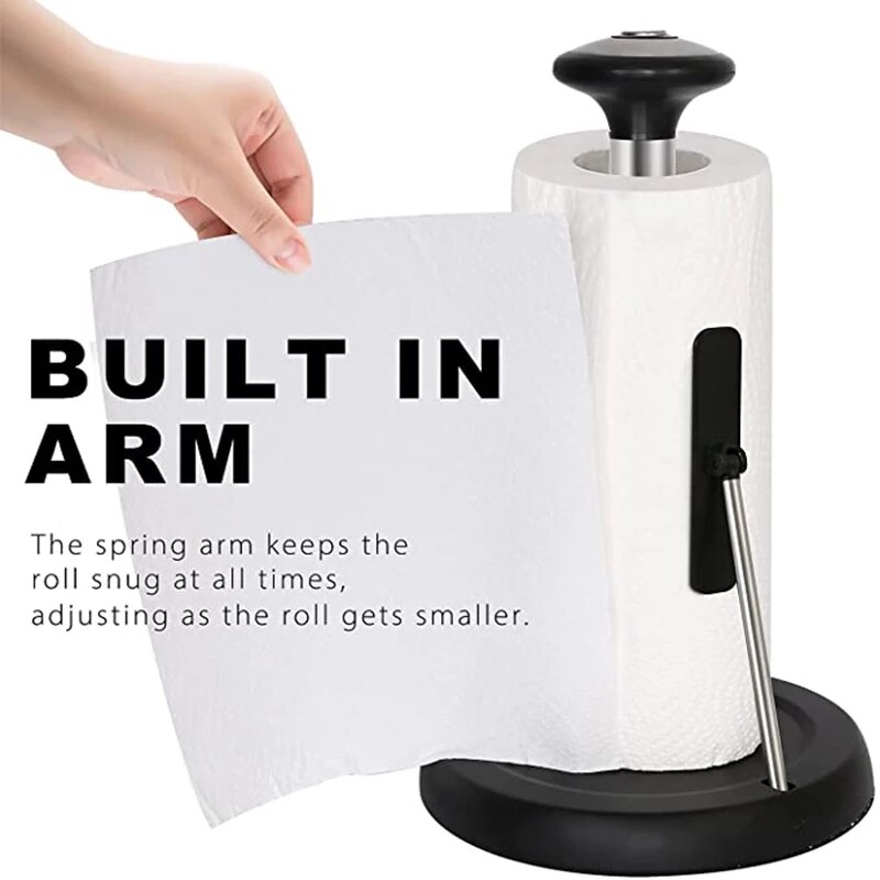 Küchenrollenhalter aus Edelstahl (stehend) - Stabiler und langlebiger Papierrollenhalter - Ideal zum Kochen - Rollenhalter mit modernem und schlichtem suchen - perfekt für Deine Küche: D Stil