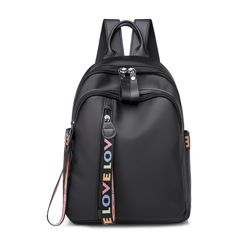 UOSC Double Zipper Backpack Women PU Leather School Bags For Teenage Girls Travel Bags Female Backpack Soft Backpack: black