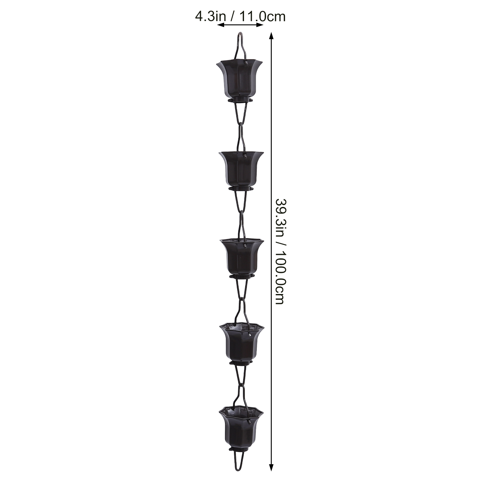 1pc 1m Japanischen Stil Regen Kette Glocke Lotus Tassen Kette für Fallrohr (Kaffee)