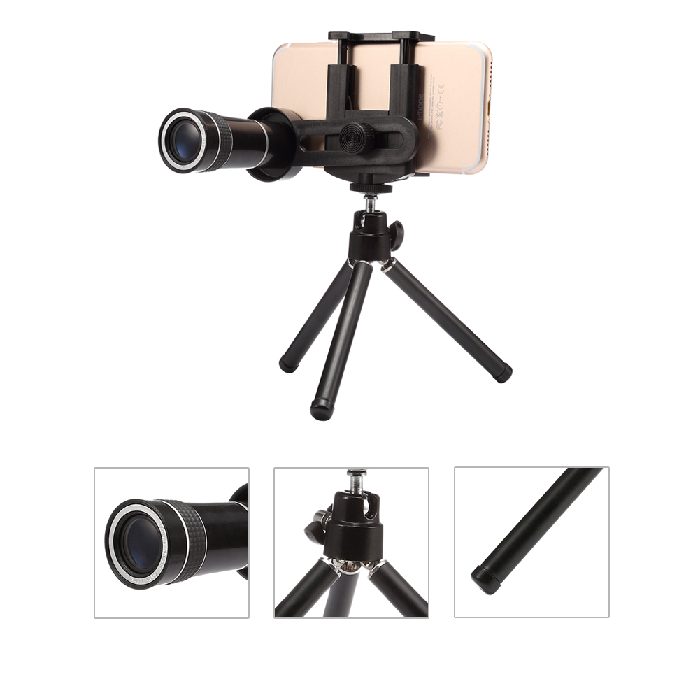 Telefoon Lens 10X Groothoek Zoom Tele Lenzen Camera Kits Met Statieven Lens Op De Telefoon Voor Iphone Samsung Xiaomi smartphone