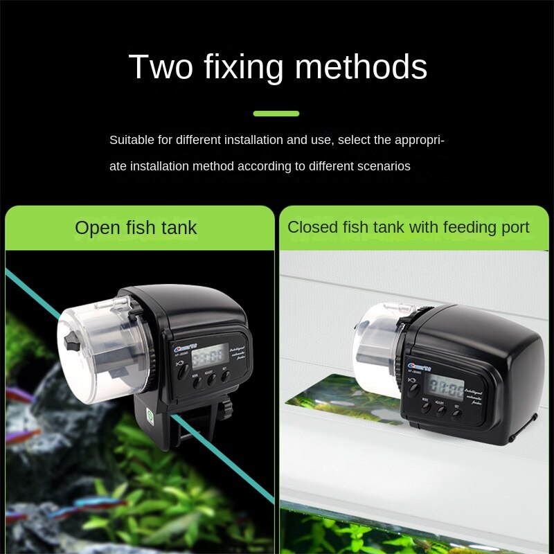 Smart Automatic Fish Feeder Aquarium Feeder Fish Tank Adjustable Auto Feeding Dispenser with LCD Indicates Timer