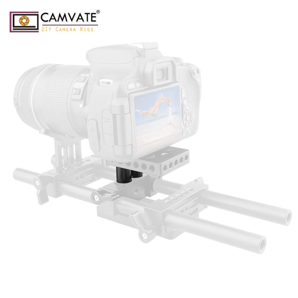 CAMVATE 2Pieces Camera 15mm Aluminum Alloy Micro Rod (20mm Long )With 1/4'' thread For DSLR Camera Shoulder Rig Support System