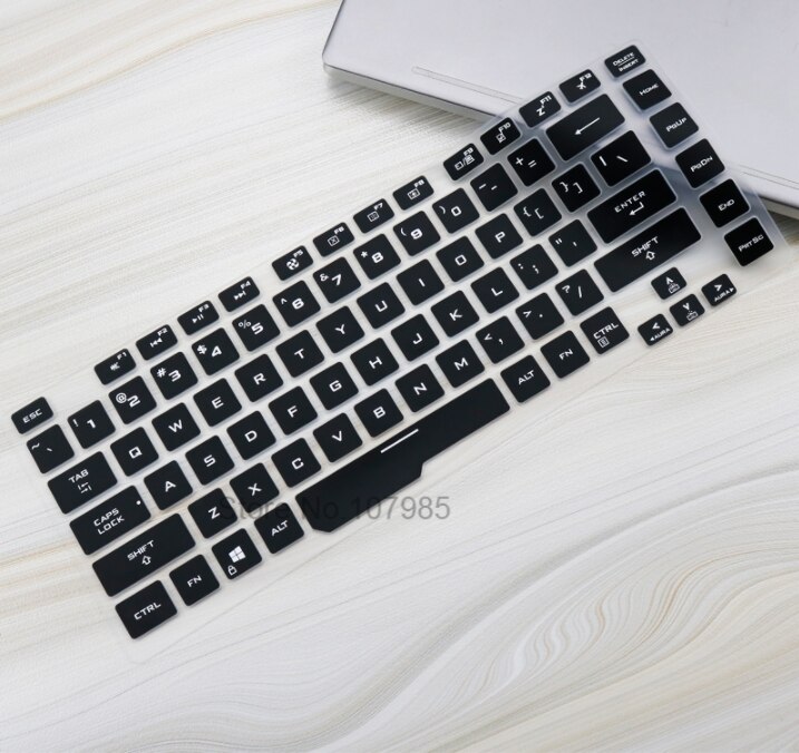 For ASUS ROG Strix G G531 15 G531G G531GD G531GU G531GT G531GW 15.6 inch Silicone Notebook Laptop Keyboard Cover Protector Skin: Black