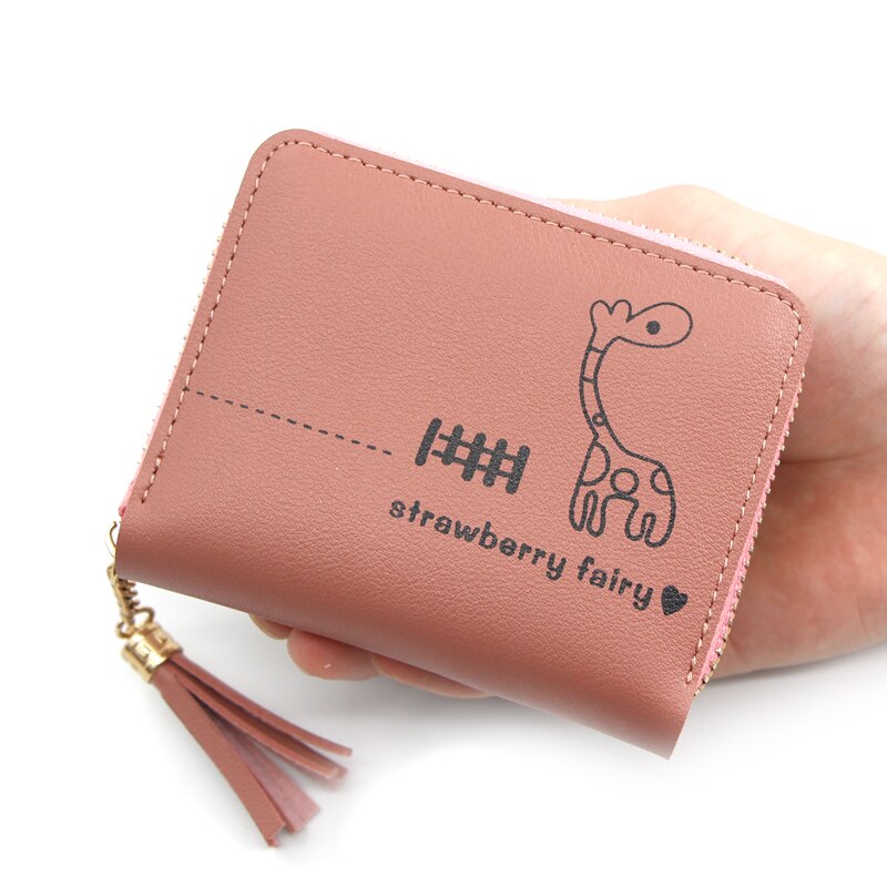Kurze Frauen Geldbörsen Nette Liebe Quaste Haspe Geldbörse Karte Halfter Weibliche Kupplung Geld Tasche PU Leder Dame Reißverschluss
