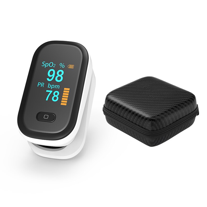 Portable Finger Pulse Oximeter OLED Digital SpO2 Pulse Oxymeter Oximetro De Pulso DedoBlood Oxygen Saturation Meter Saturometro: 844Black with box