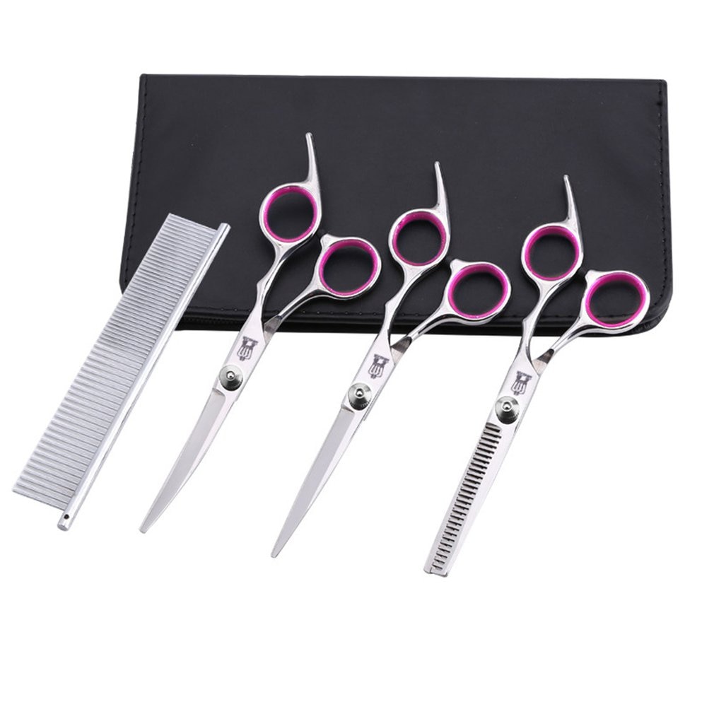 Pet Grooming Scissors Set 6 Inch Dog Scissors Trimming Shears Pet Grooming Tools Shearing Shears Haircut Set