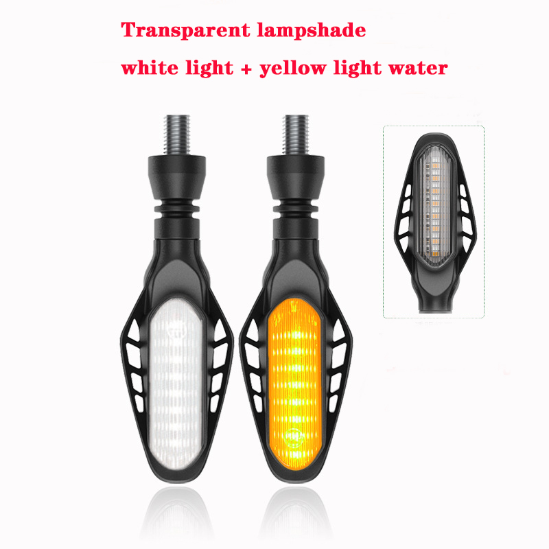 Motocicleta led luzes de sinal freio luz volta branco amarelo vermelho drl luz fluindo lanterna traseira indicador da lâmpada circulação diurna: Champagne