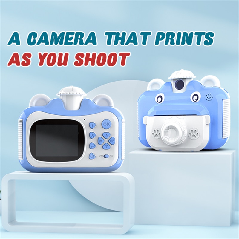 Pickwoo Kinderen Mini Leuke Digitale Print Camera Diy Foto Afdrukken Video Recorder Camcorder Kids Grote Kop Sticker Camera 'S