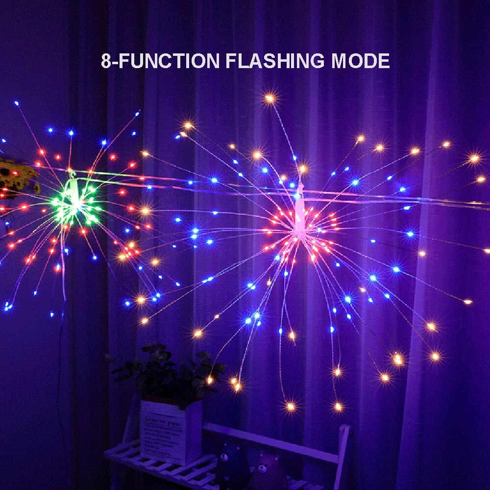 Tira de alambre de cobre ligero para decoración de boda tira de luces LED con control remoto, resistente al agua, 108 lámparas, decoración navideña