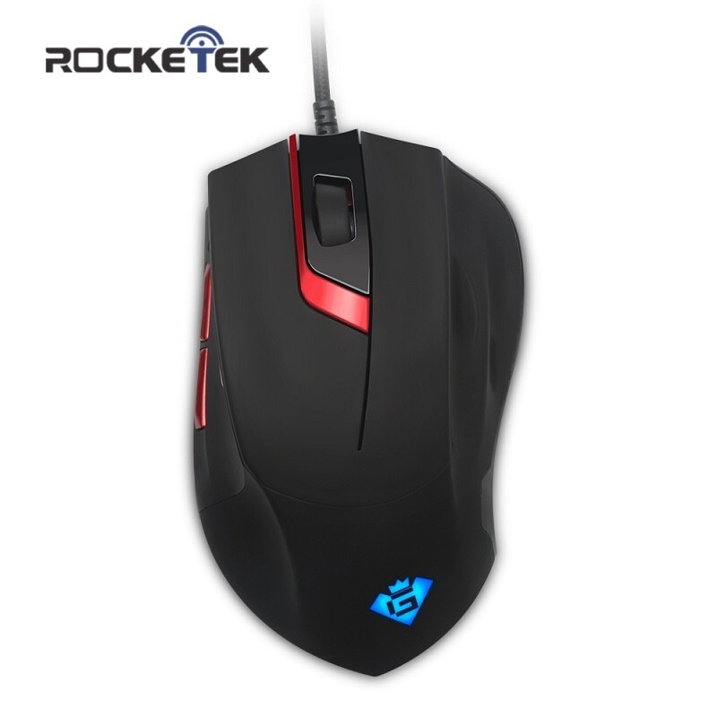 Rocketek Usb Wired Gaming Mouse 4000Dpi 7 Knoppen Optische Programmeerbare Game Muizen Met Backlight Ergonomische Voor Laptop Pc Computer