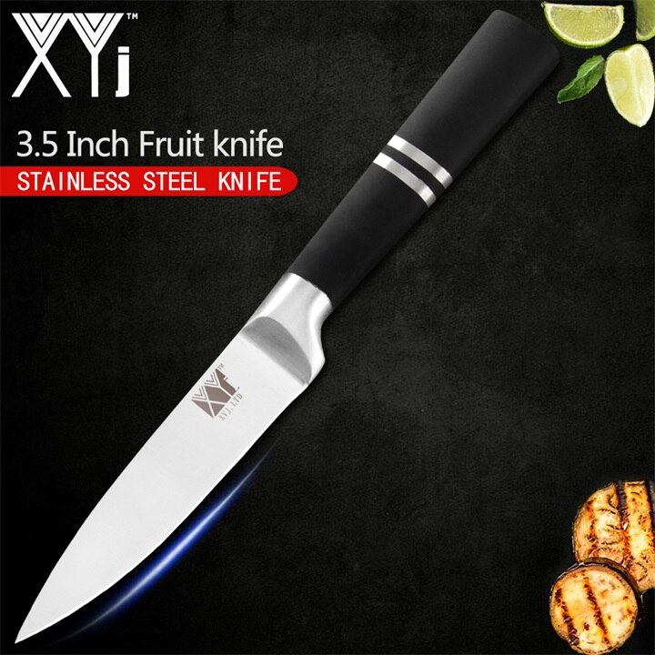XYj Kitchen Knives Paring Utility Santoku Chef Slicing Bread Stainless Steel Knives Kitchen Tools Accessories: H.3.5 inch Fruit