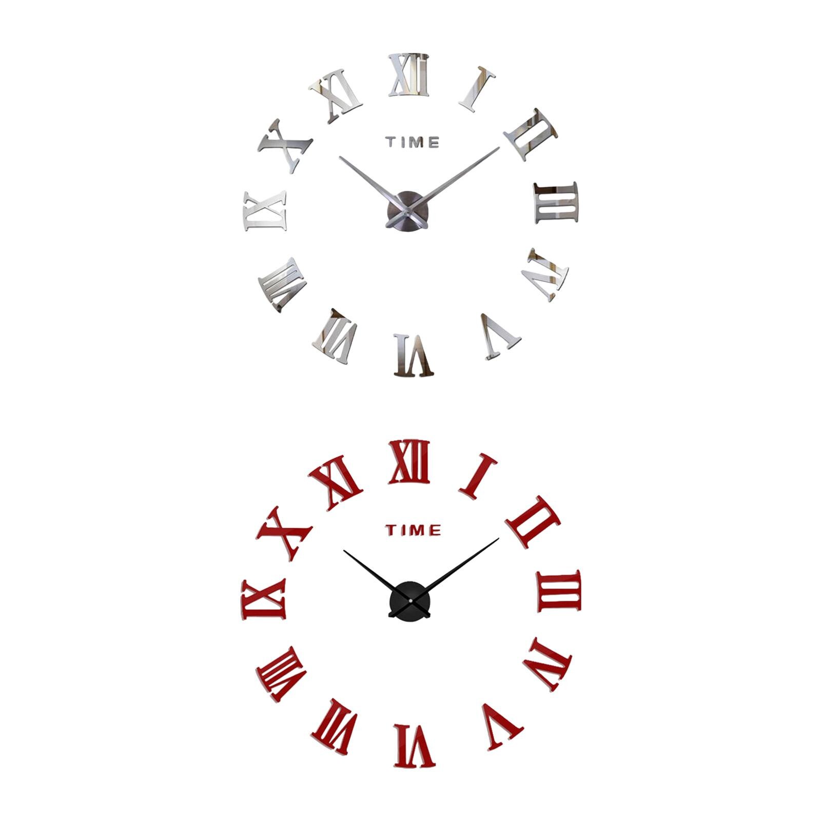 3D Wall Clock Mirror Wall Stickers DIY Wall Clocks Removable Art Decal Sticker Home Decor Living Room