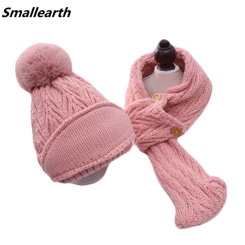 Neue Baby Mütze Schal einstellen Baumwolle Baby Kopf Abdeckung Winter warm Nacken Kragen freundlicher Mützen Schal setzt Plüsch freundlicher hüte Schal