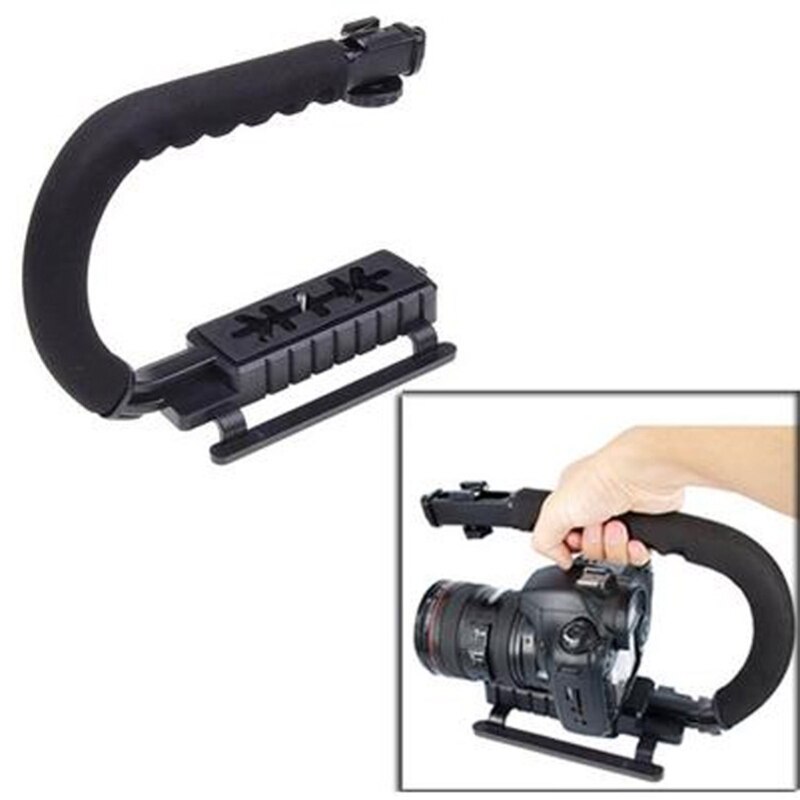 Handheld Stabilizer Foldable Handle Grip with Accessory Mount for Camera Camcorder DSLR DV Video Universal Durable