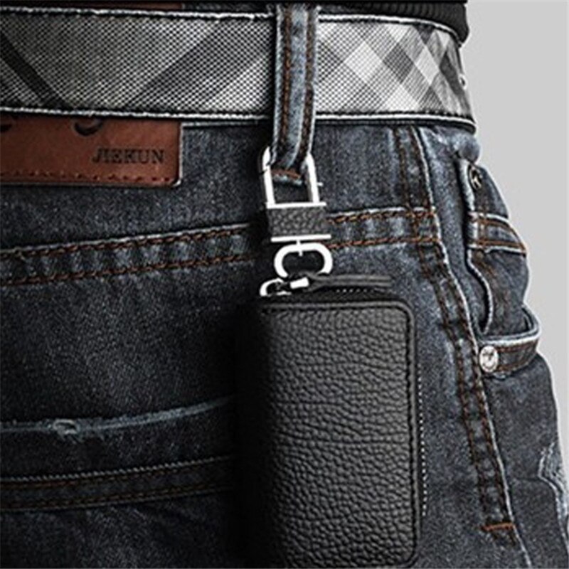 Pu lederen autosleutel portemonnees heren sleutelhouder huishoudster sleutels organizer dames sleutelhanger hoezen rits sleutel etui tas portemonnee