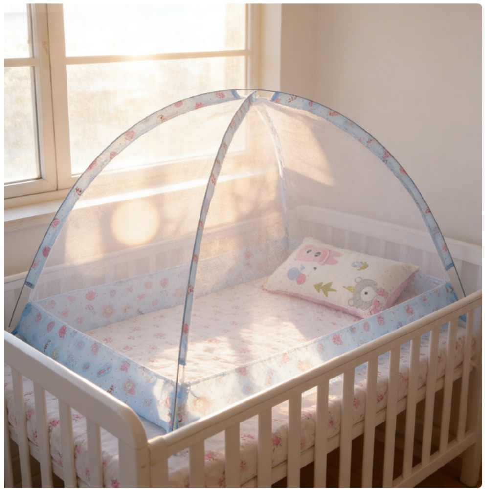 Foldable No Bottom Kids Mosquito Net Baby Bed Canopy Easy Setup