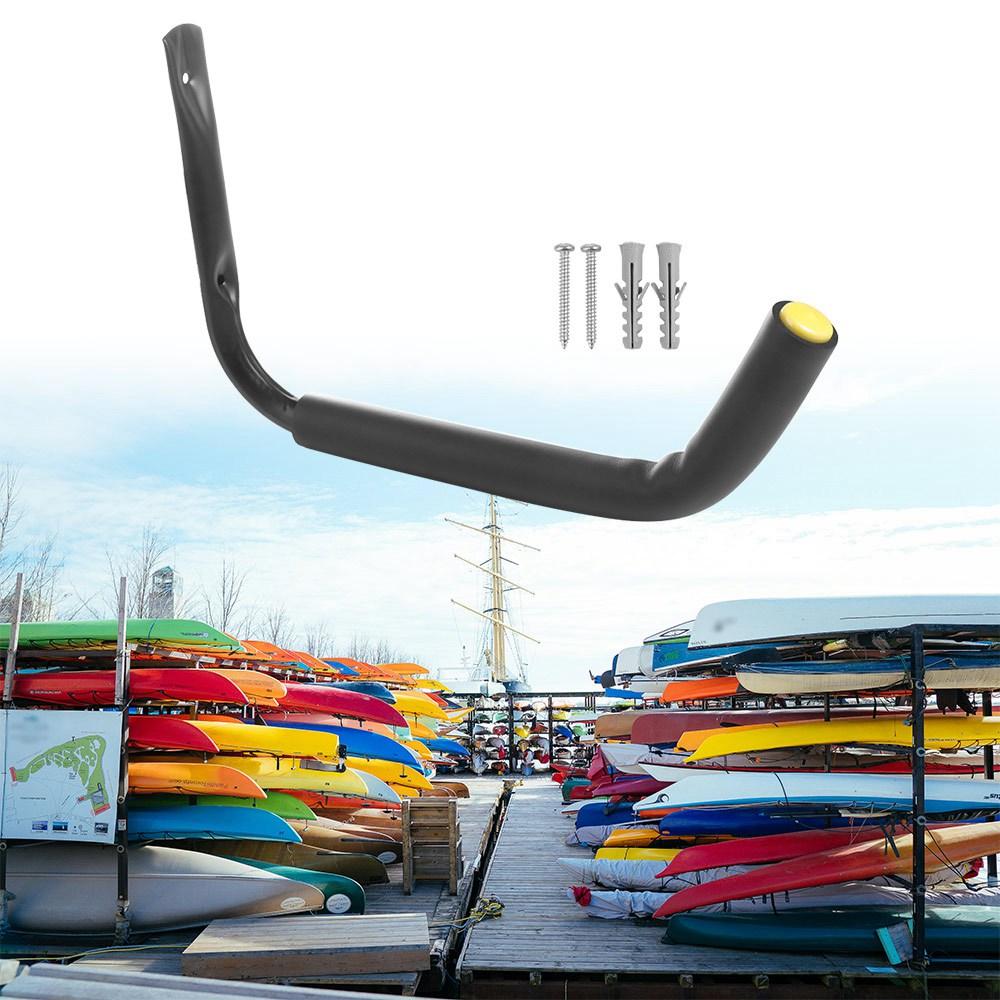 Hanger Tool Heavy Duty Kayak Rack Wall Mounted Multipurpose Kayak Hanger Portable Black Garage Kayak Storage Hook Snowboard