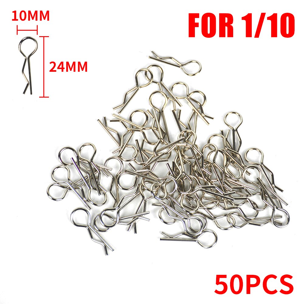 50Pcs Rc Auto Deel 1/5 1/6 1/7 1/8 1/10 1/12 1/14 1/16 Rc Cars Shell Body Clips Pins Behuizing klink R Gespen Vast Traxxas SCX10