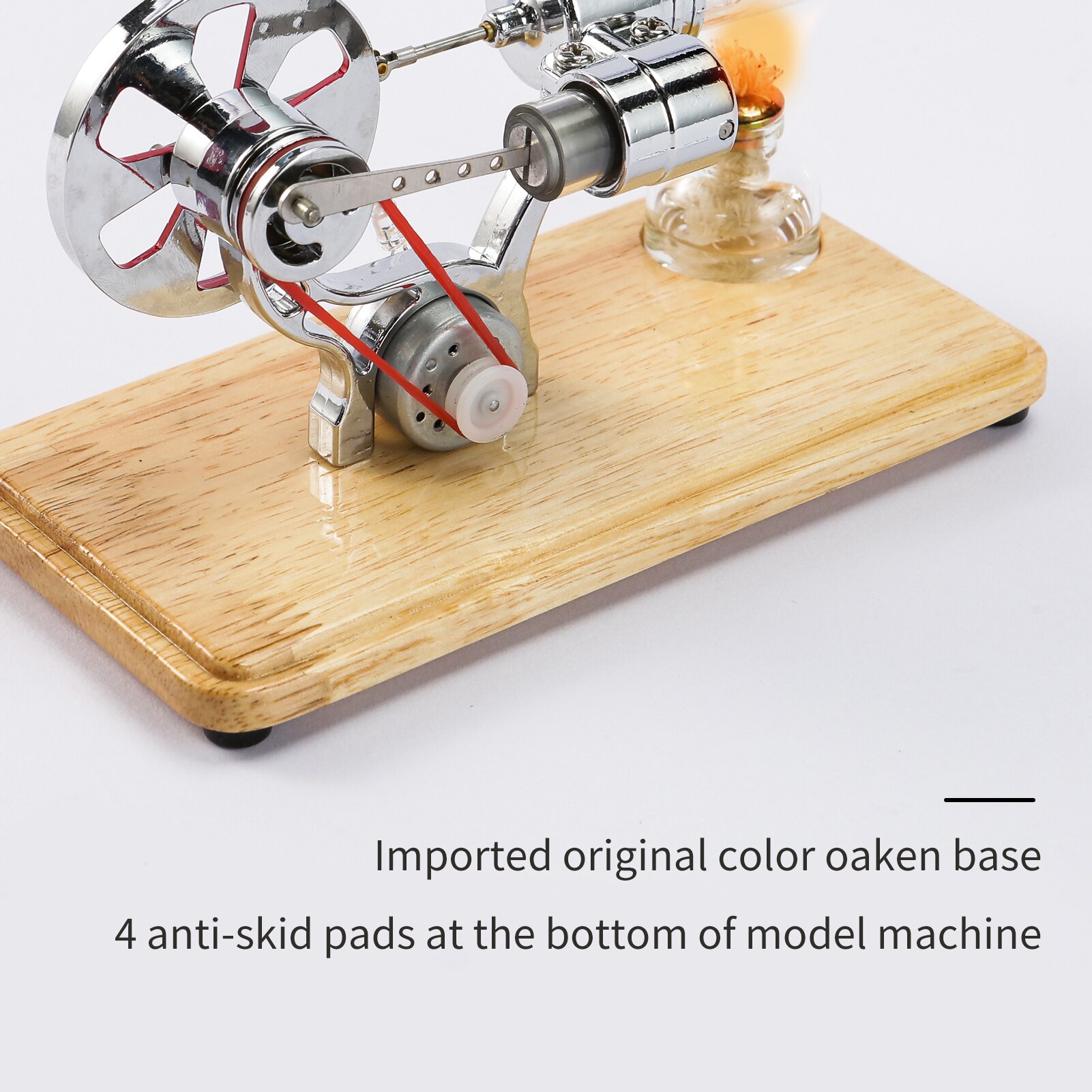 Stirling Motor- Bausatz Strom Generator Heißer Luft Motor- Modell Physikalische Generator Modell mit LED Licht Schwungrad Experiment