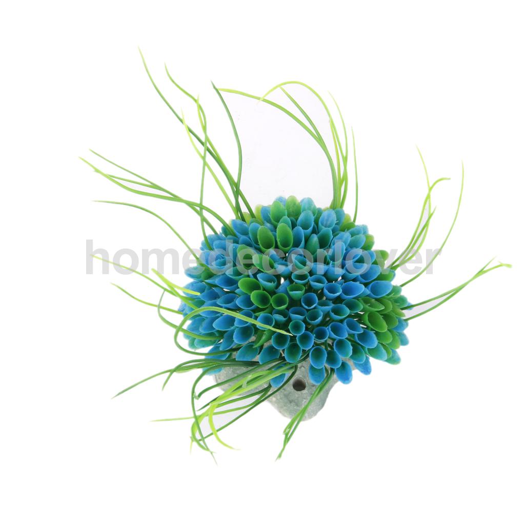 Césped Artificial de plástico para acuario decoración azul