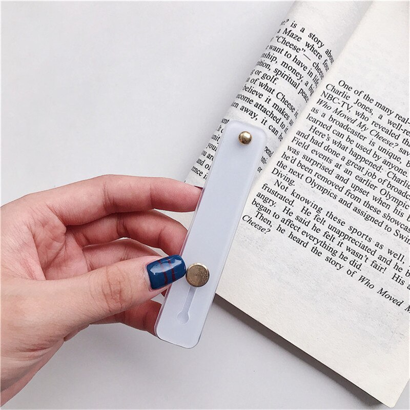 Candy Kleur Mobiele Telefoon Geval Beugel Polsband Ondersteuning Push Stretch Silicone Wrist Band Hand Vinger Grip Socket Houder: WHITE