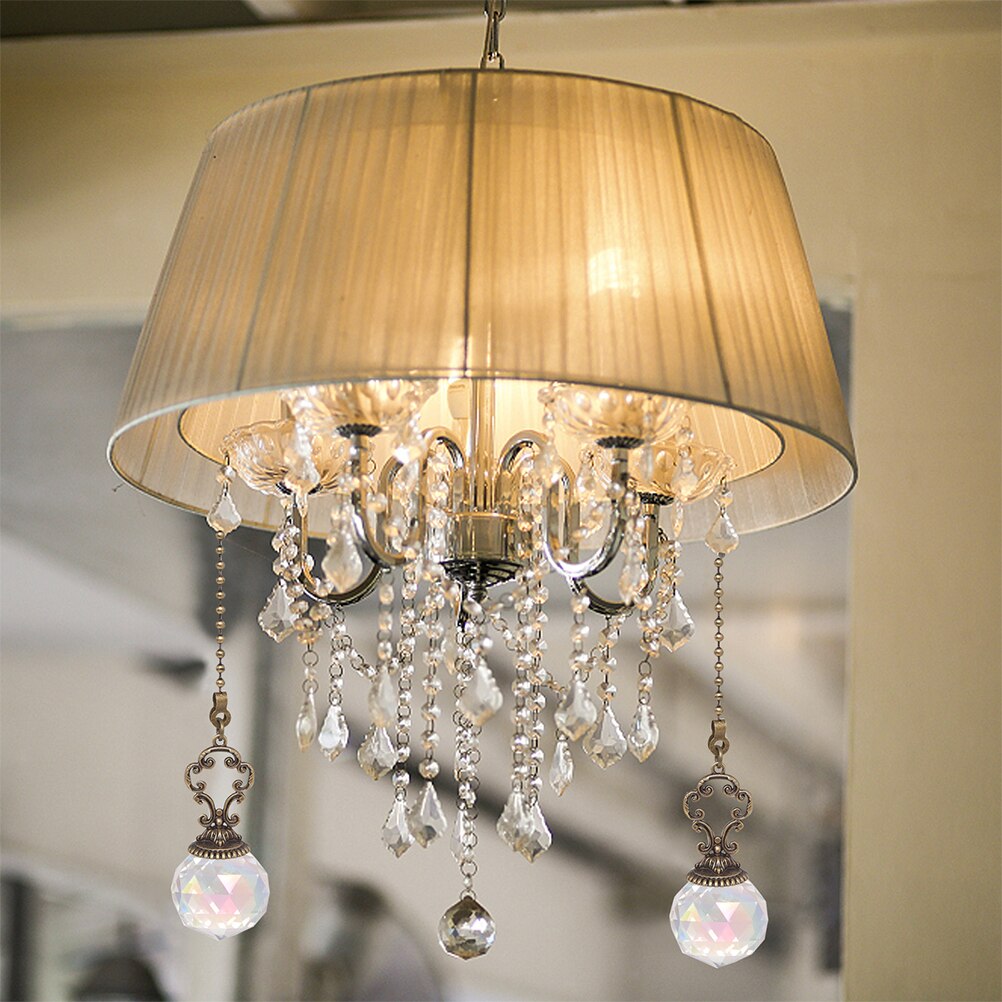 2pcs Ceiling Fan Chains Crystal Fan Chain Extension For Ceiling Light Fan