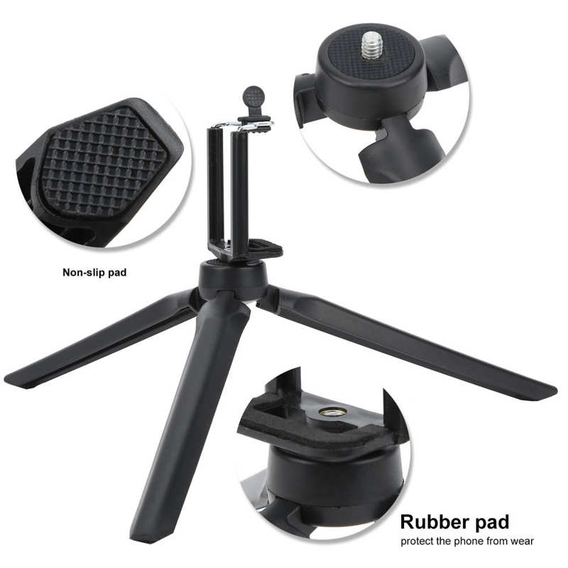 Mini Desktop Statief Draagbare Mobiele Telefoon Stand Beugel Met Telefoon Clip Voor Selfie