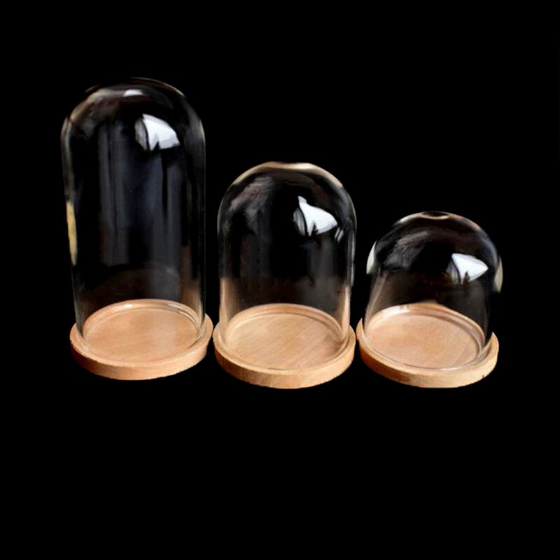 Pot de cloche à affichage en verre Miniature 1:12, avec Base, accessoires de décoration pour maison de poupée, 1 pièce