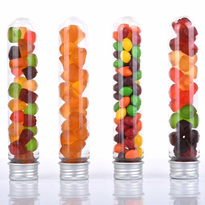 25PCS 30ml Excellent Plastic Transparent Test Tubes With Aluminum CapS Bottles 25x110mm Party Favors Lab Supplies