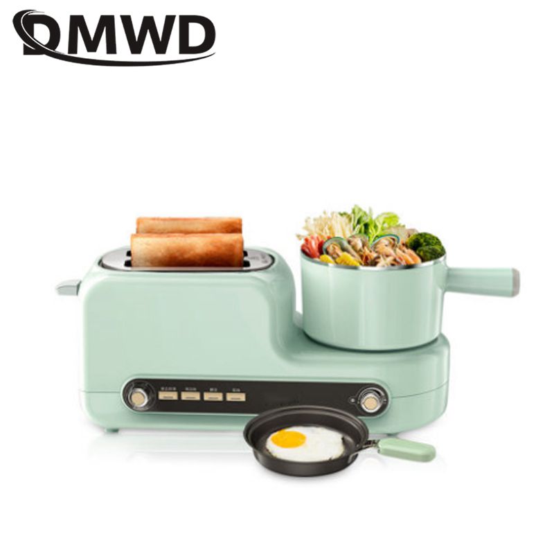 DMWD Multifunctional household toaster Mini breakfast maker 4 in 1 egg steamer sandwich noodles making machine