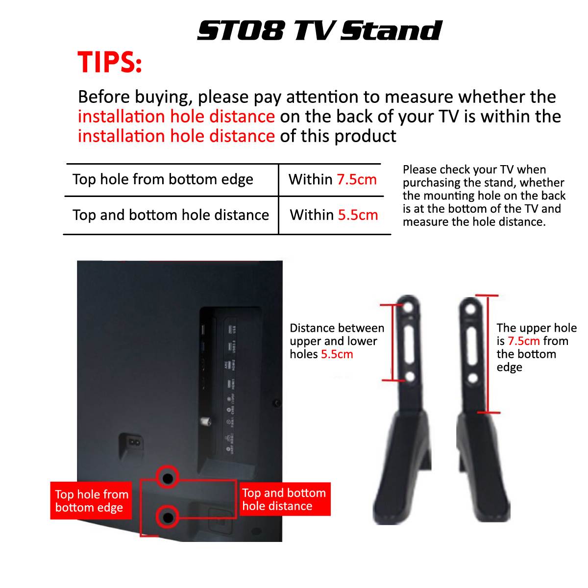 2 Stuks Universele Tv Stand Base Mount Voor 32-65 Inch Lcd Tv Niet Voor Lg Tv Televisie Beugel tafel Houder Monitor Beugel